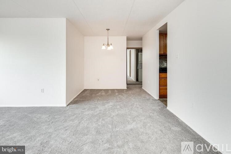 A spacious room with a grey carpet and a white ceiling.