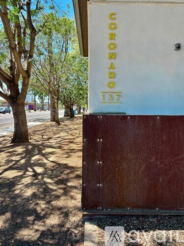 A building with the word Coronado on it.