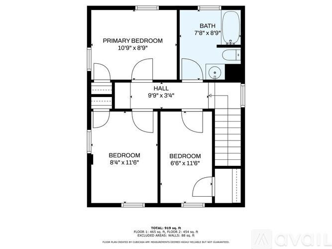 A floor plan of a house with a total area of 1333 sq ft.