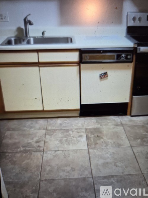 A kitchen with a sink, dishwasher, and oven.