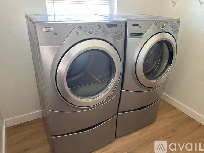 Two front loading washing machines are available for purchase.