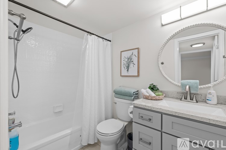 A bathroom with a white toilet, a white sink, and a white shower curtain.