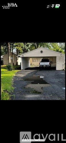A car is parked in a garage.