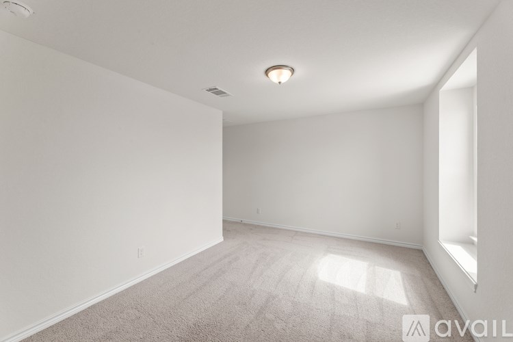 A room with white walls and a carpeted floor.