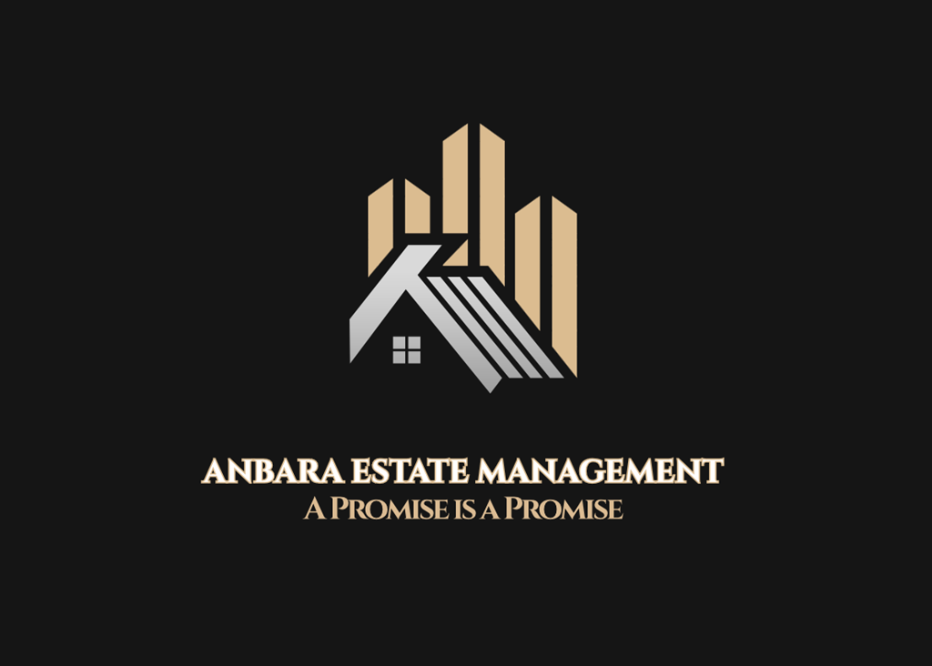 An image of a logo for Anbara Estate Management with a tagline.