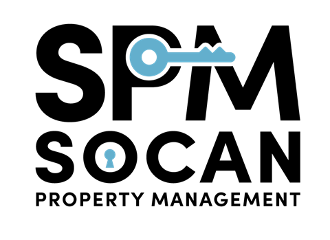 A logo for SPM Socan Property Management.