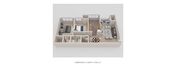 Two Bedroom 1.5 Bath - 1,018 sqft