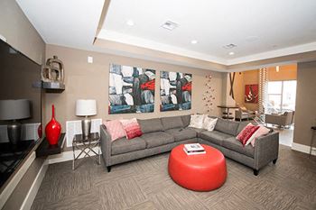 Clubroom With TV at Link Apartments® Brookstown, North Carolina, 27101