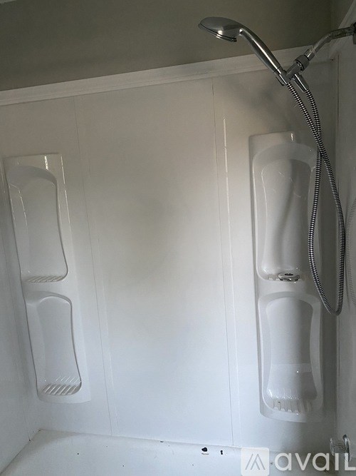 A shower with a hose and a shower head.