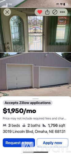 A real estate listing for a property in Omaha, NE.