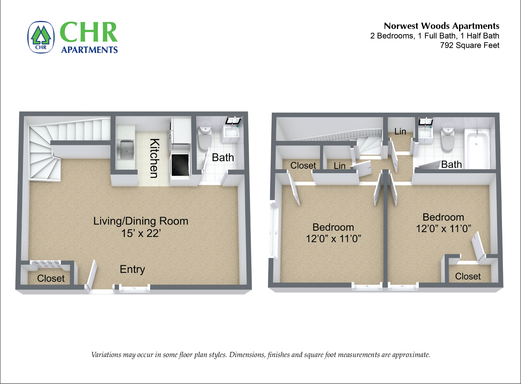 1 Bed/ 1.5 Bath - Townhome