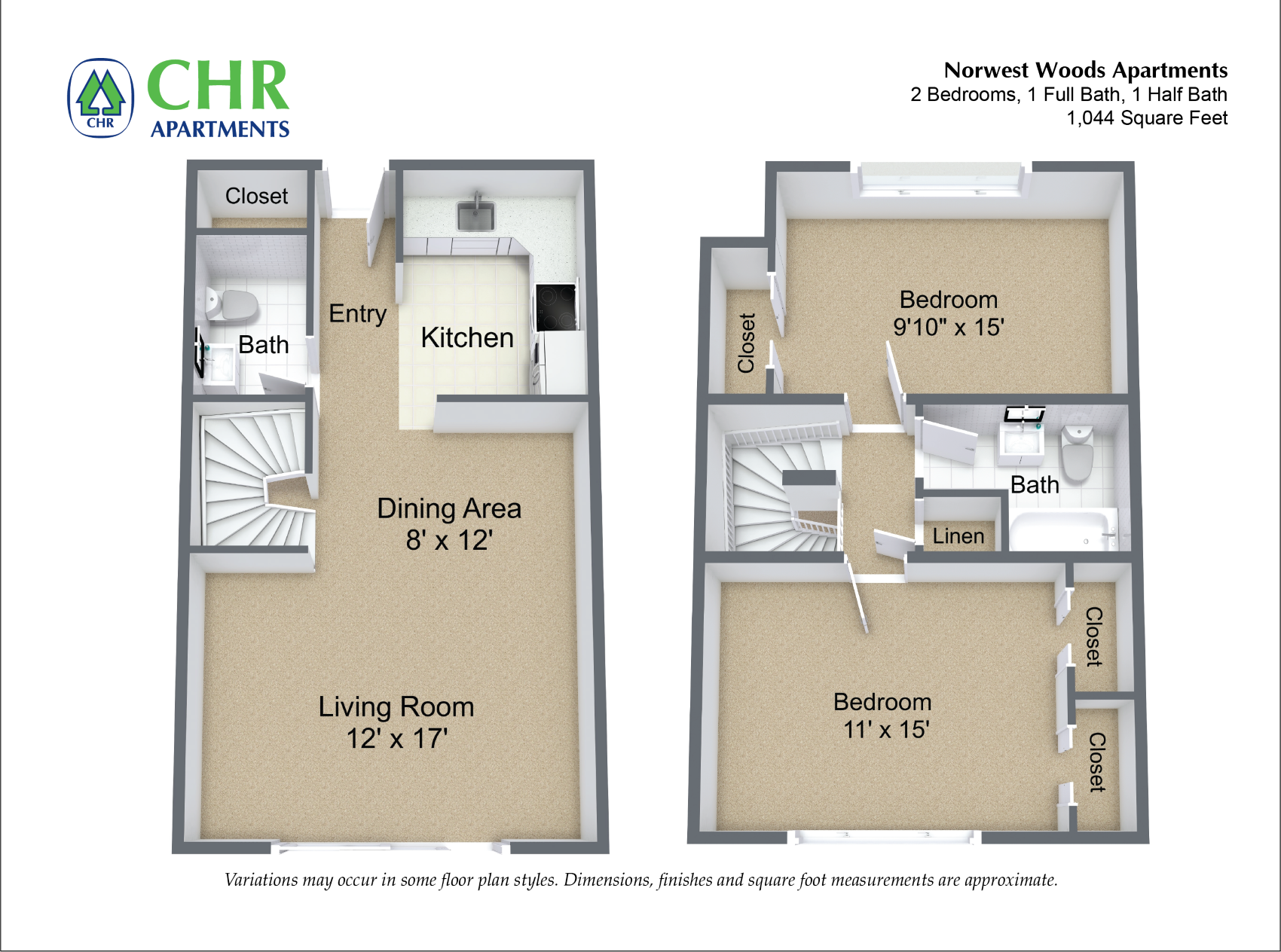 2 Bedroom - Townhome