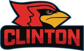 A logo with a bird and the word Clinton.