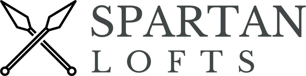 The image shows the words "SPARTAN LOFTS" in large, bold letters.