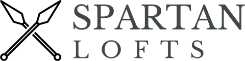 The image shows the words "SPARTAN LOFTS" in large, bold letters.