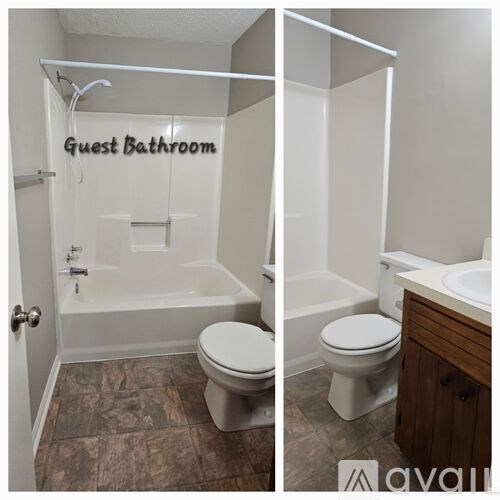 A guest bathroom with a toilet and a sink.