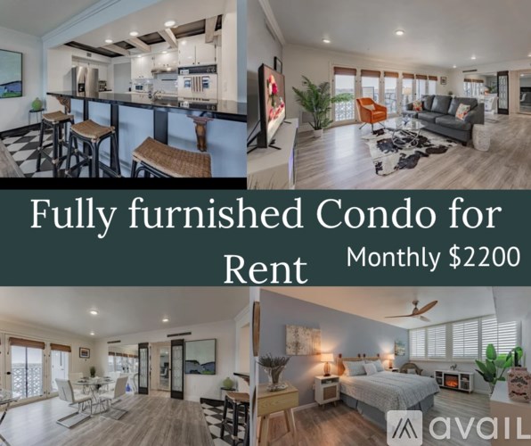 A fully furnished condo is available for rent at $2200 per month.