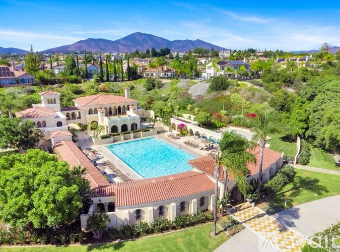A large house with a pool in the backyard.