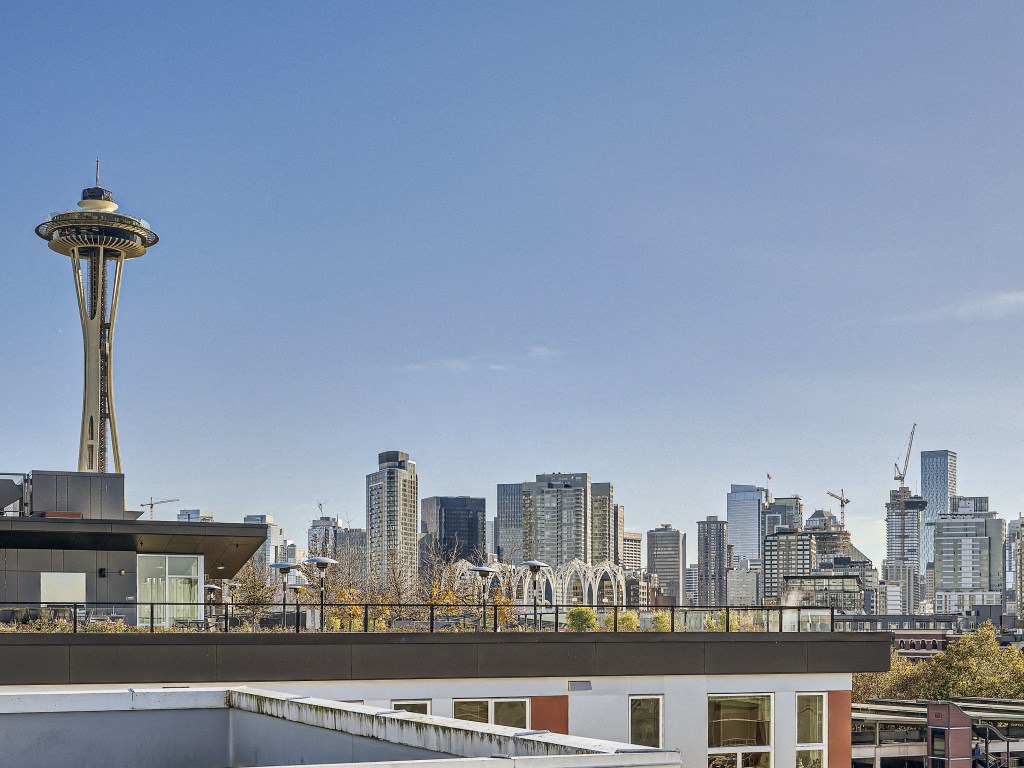 a view of the city from a roof top