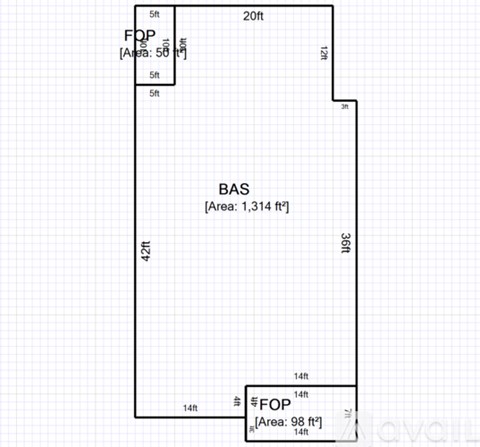 A diagram of a property layout with a Basement (BAS) and FOP (Flood Opening) marked.