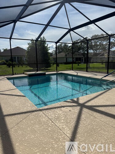 A pool enclosed by a black metal fence.