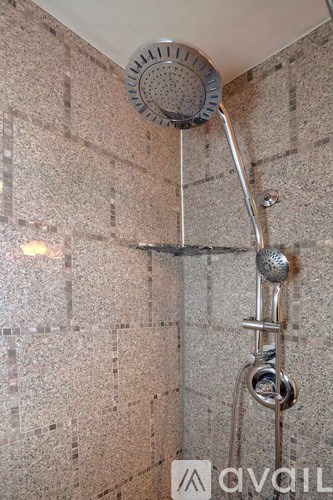 A shower head with a hose attached to it.