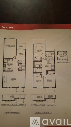 A drawing of a Newport apartment shows the first and second floor plans.