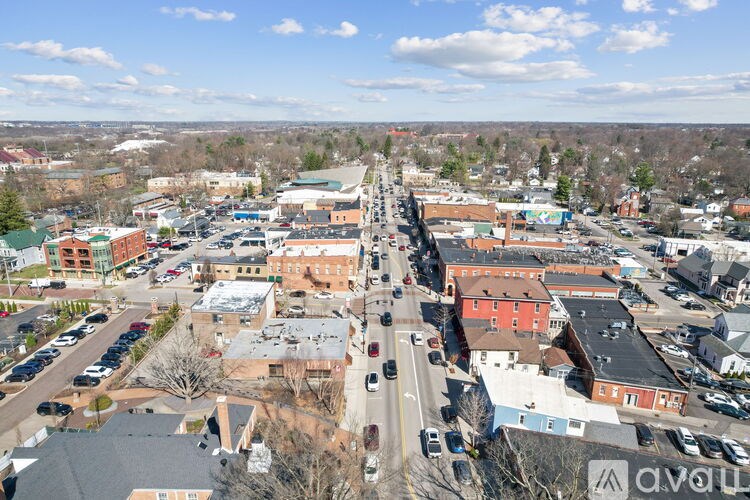A small town with a main road running through it.