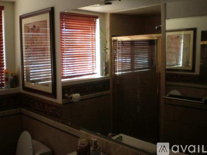 A bathroom with brown walls and a toilet.