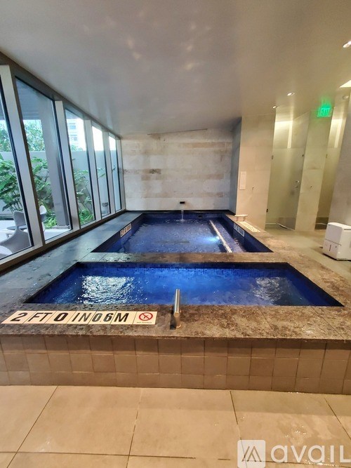 A swimming pool with a 25 meter marking.