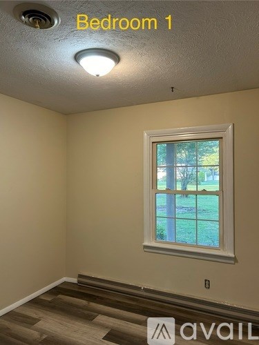 Bedroom 1 has a window and a light on the ceiling.
