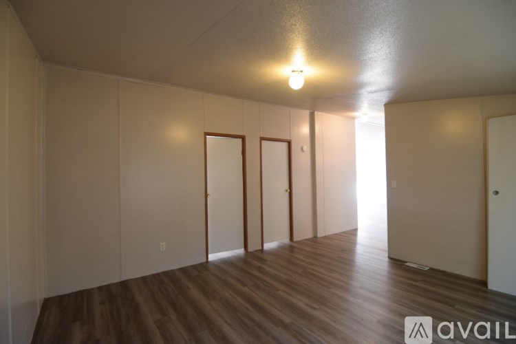 A room with wooden floors and a light on the ceiling.