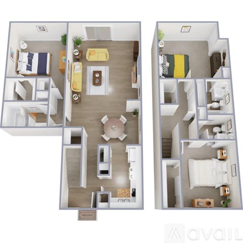 Two images of a floor plan of an apartment.