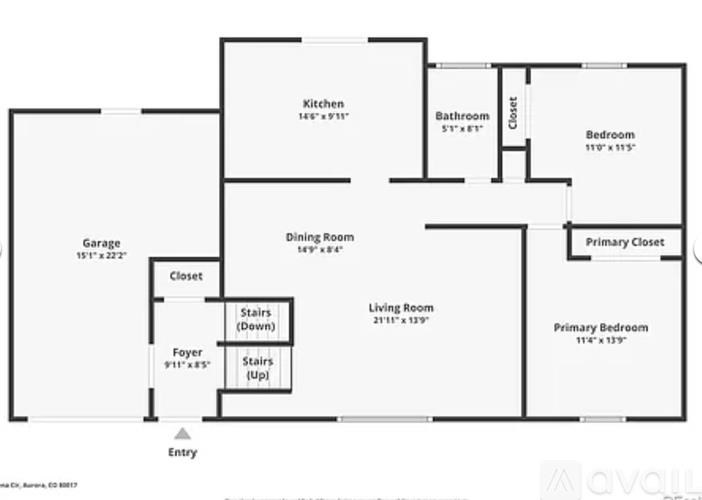 A floor plan of a house with a living room, dining room, kitchen, and several bedrooms.