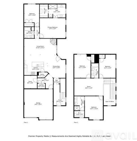 Floor plan of a two-story residential building.