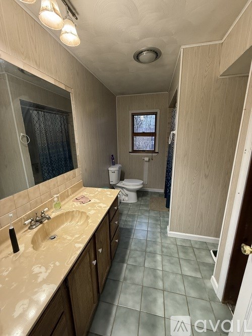 A bathroom with a sink, mirror, and toilet.