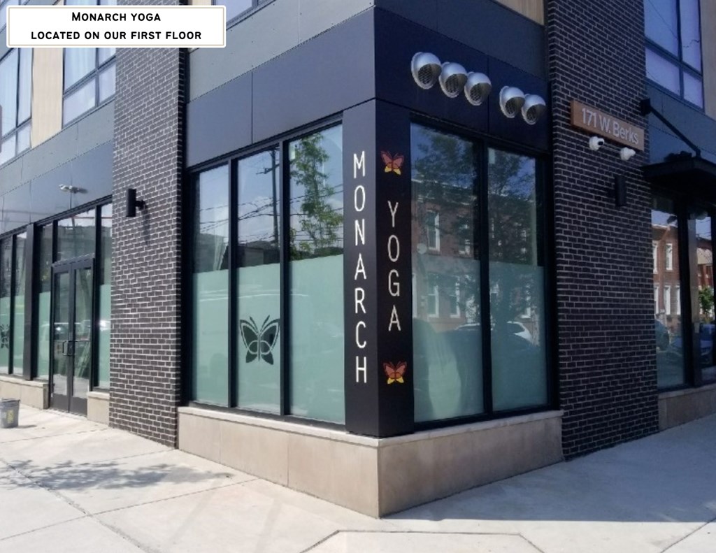 Monarch Yoga is located on the first floor of this building.