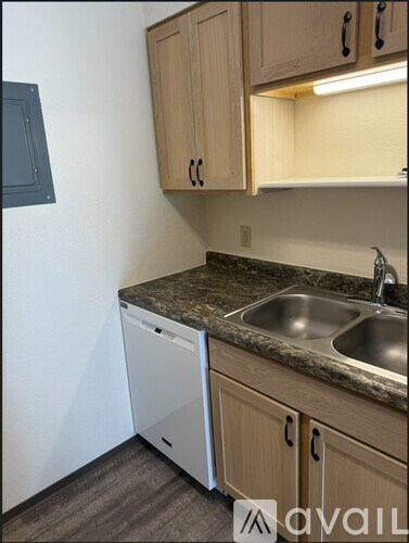 A kitchen with a sink and a dishwasher.