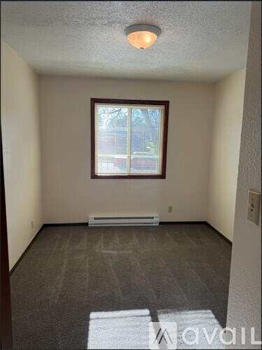 A room with a window and a radiator on the floor.
