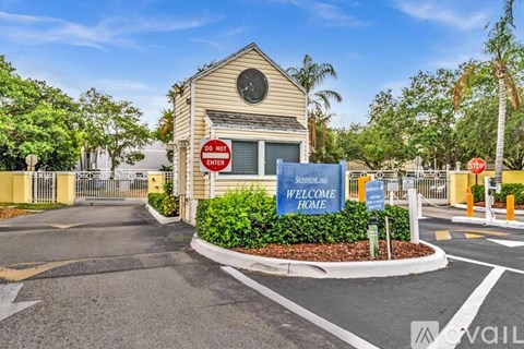 A sign that says "DO NOT ENTER" is in front of a building with a "WELCOME HOME" sign.