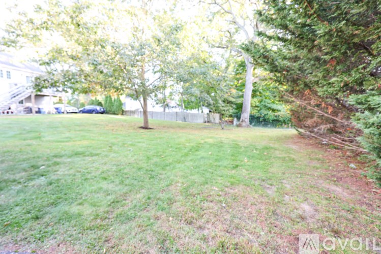 A grassy area with trees and a car in the background.