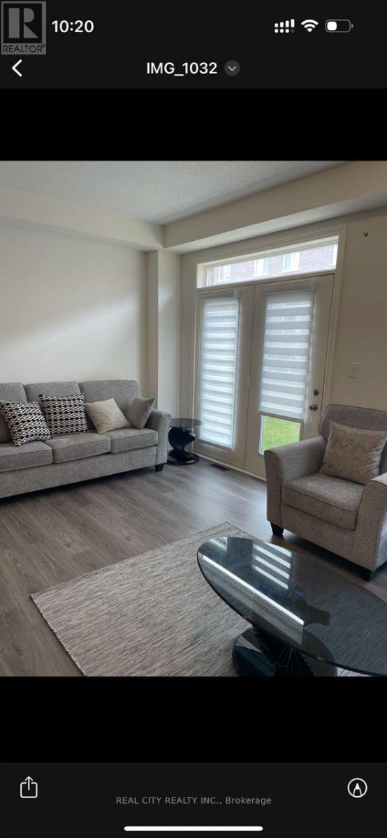 A dog is standing in a living room with a couch and a coffee table.