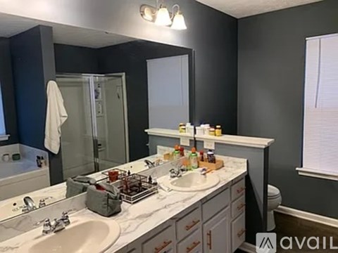 A bathroom with a sink, mirror, and toilet.