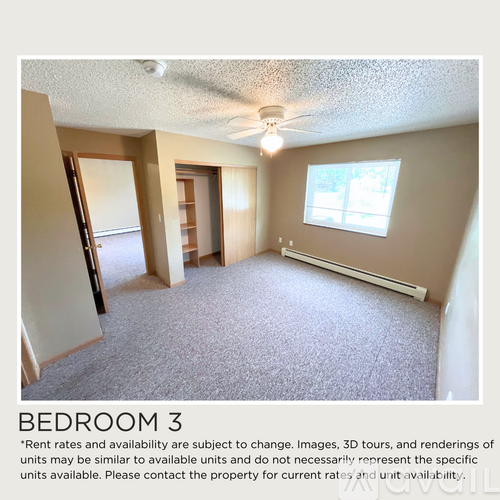 Bedroom 3 is empty and waiting to be furnished.