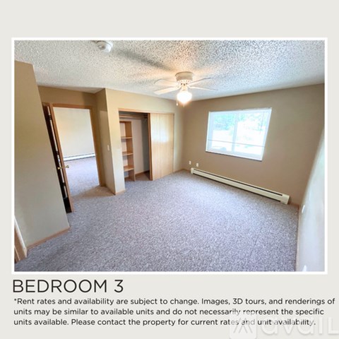Bedroom 3 is empty and waiting to be furnished.