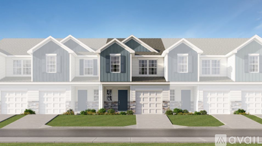 A row of houses with the word AVAILABLE on the front.