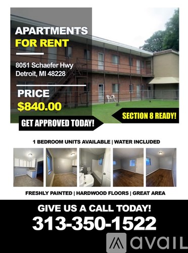8051 Schaefer Highway 1 Bed Apartment for Rent