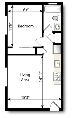 1 Bedroom x 1 Bathroom