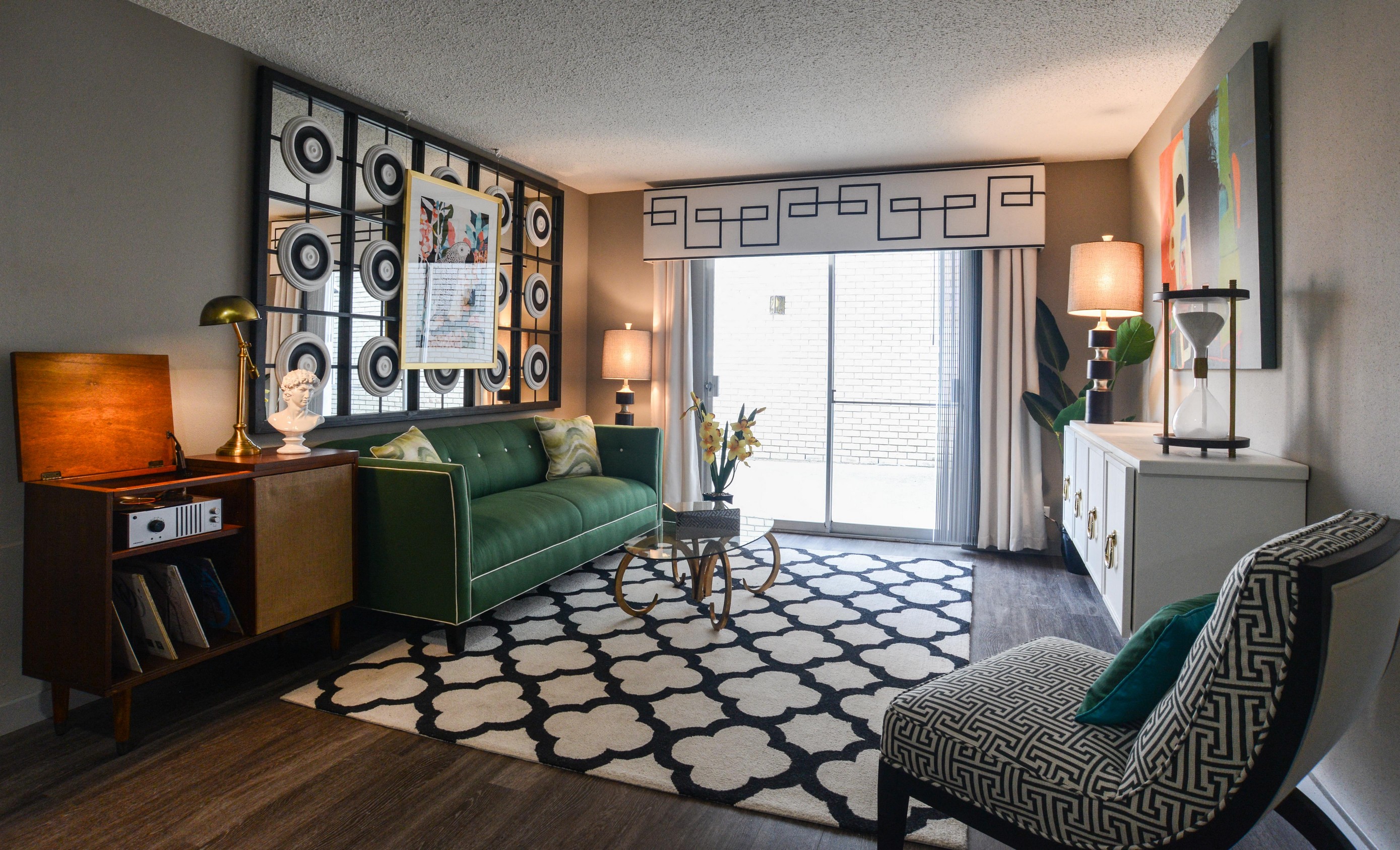 living room in one of the apartments