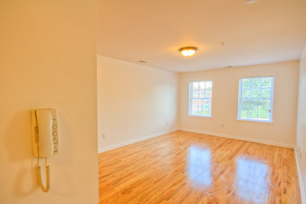Living room with hardwood floors